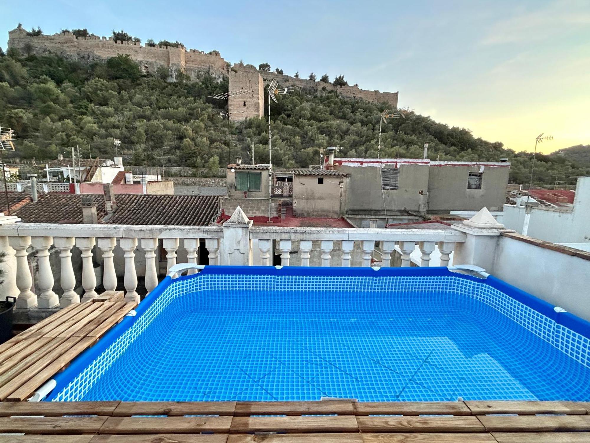 Casa Con Jacuzzi Y Piscina Con Vistas Al Castillo Corbera de Alcira Buitenkant foto