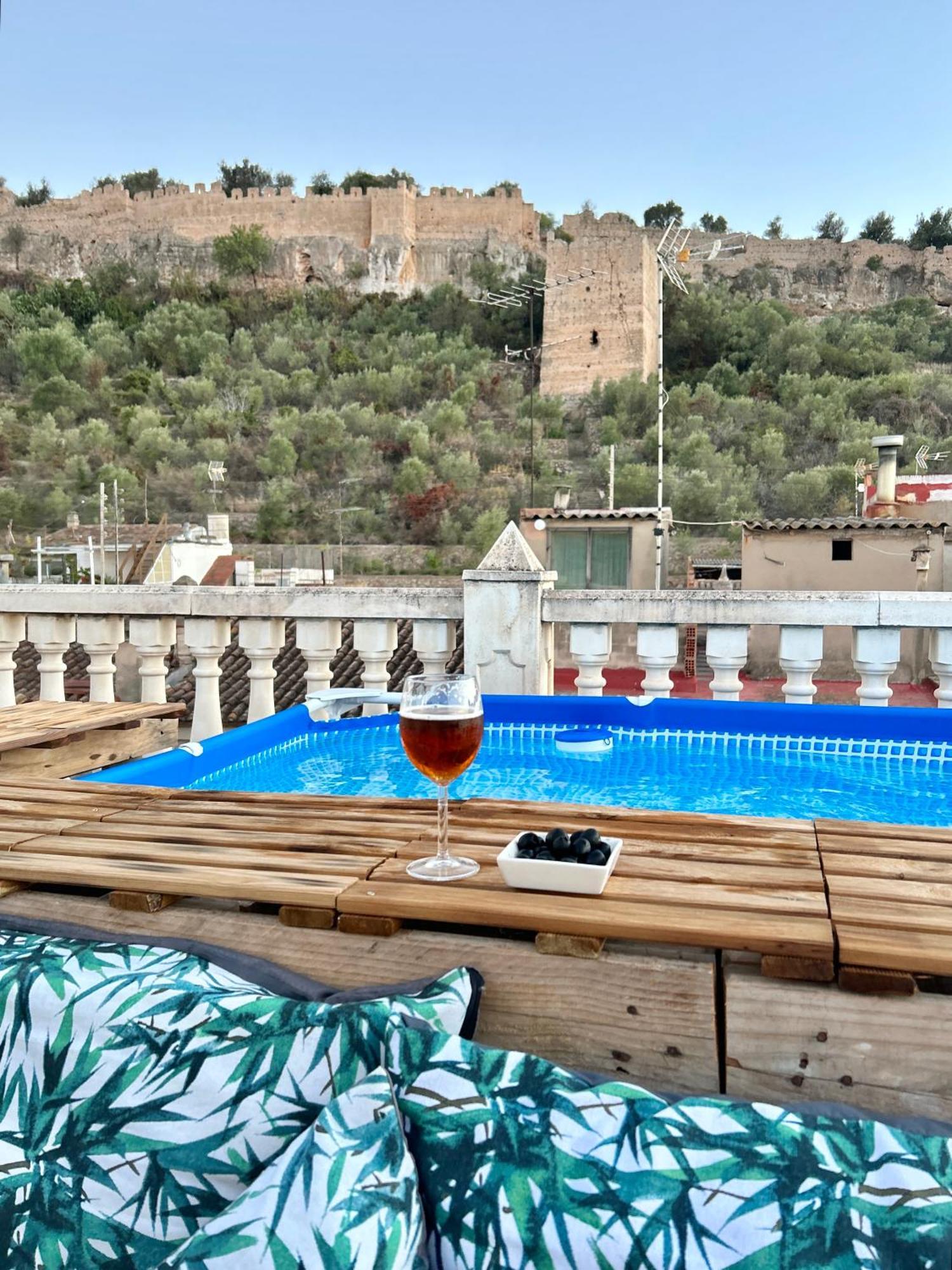 Casa Con Jacuzzi Y Piscina Con Vistas Al Castillo Corbera de Alcira Buitenkant foto